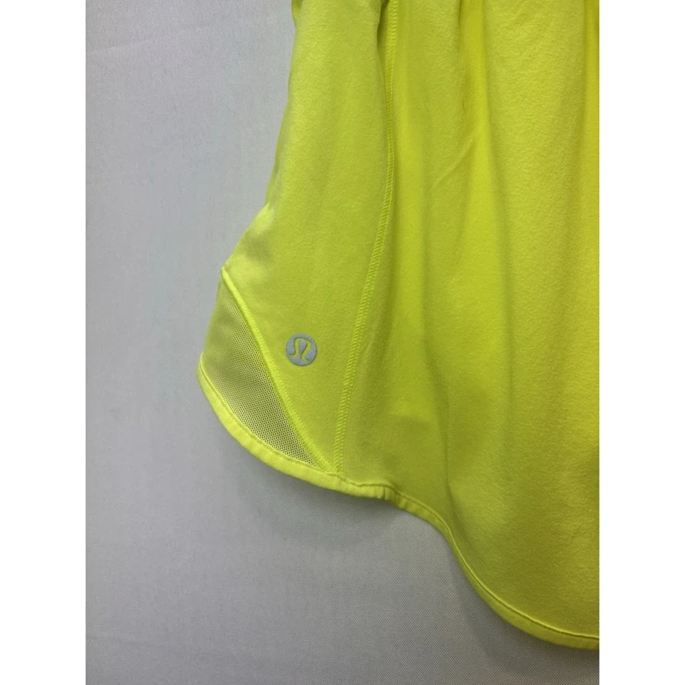 Lululemon Hotty Hot Running Shorts Women Size 4 Neon Yellow Lined